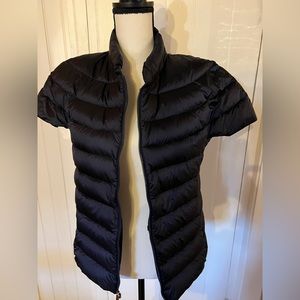 Black vest with cap sleeves